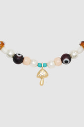 ANINE BING Anine X Bianca Bead Necklace - 14k Gold - Detail View