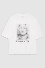 ANINE BING Avi Tee Kate Moss - White - Front View