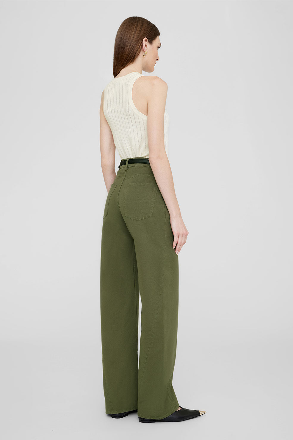 ANINE BING Briley Pant - Army Green - On Model Back