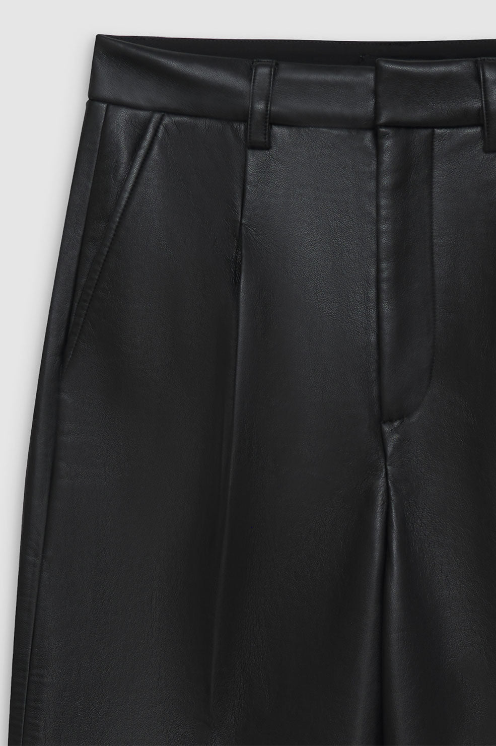 ANINE BING Carmen Pant - Black Recycled Leather - Detail View