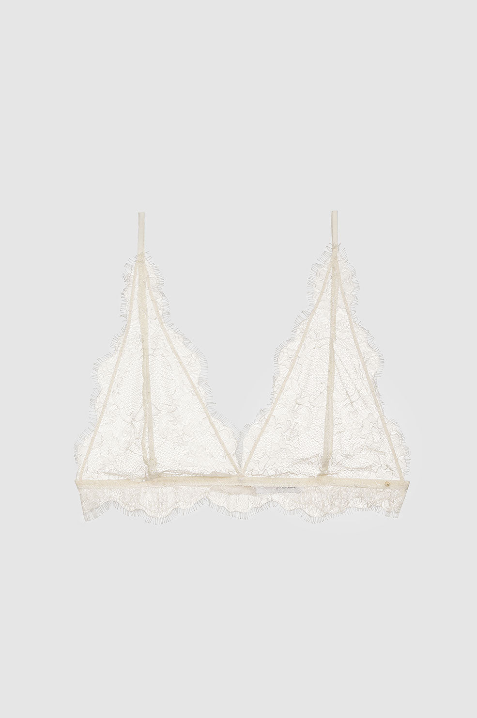 ANINE BING Delicate Lace Bra - Ivory - Front View