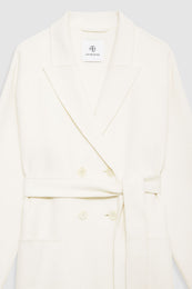 ANINE BING Dylan Coat - Ivory Cashmere Blend - Detail View