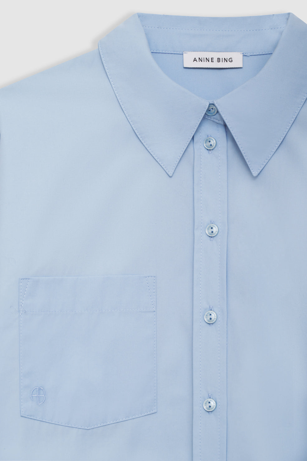 ANINE BING Maxine Shirt - Blue - Detail View