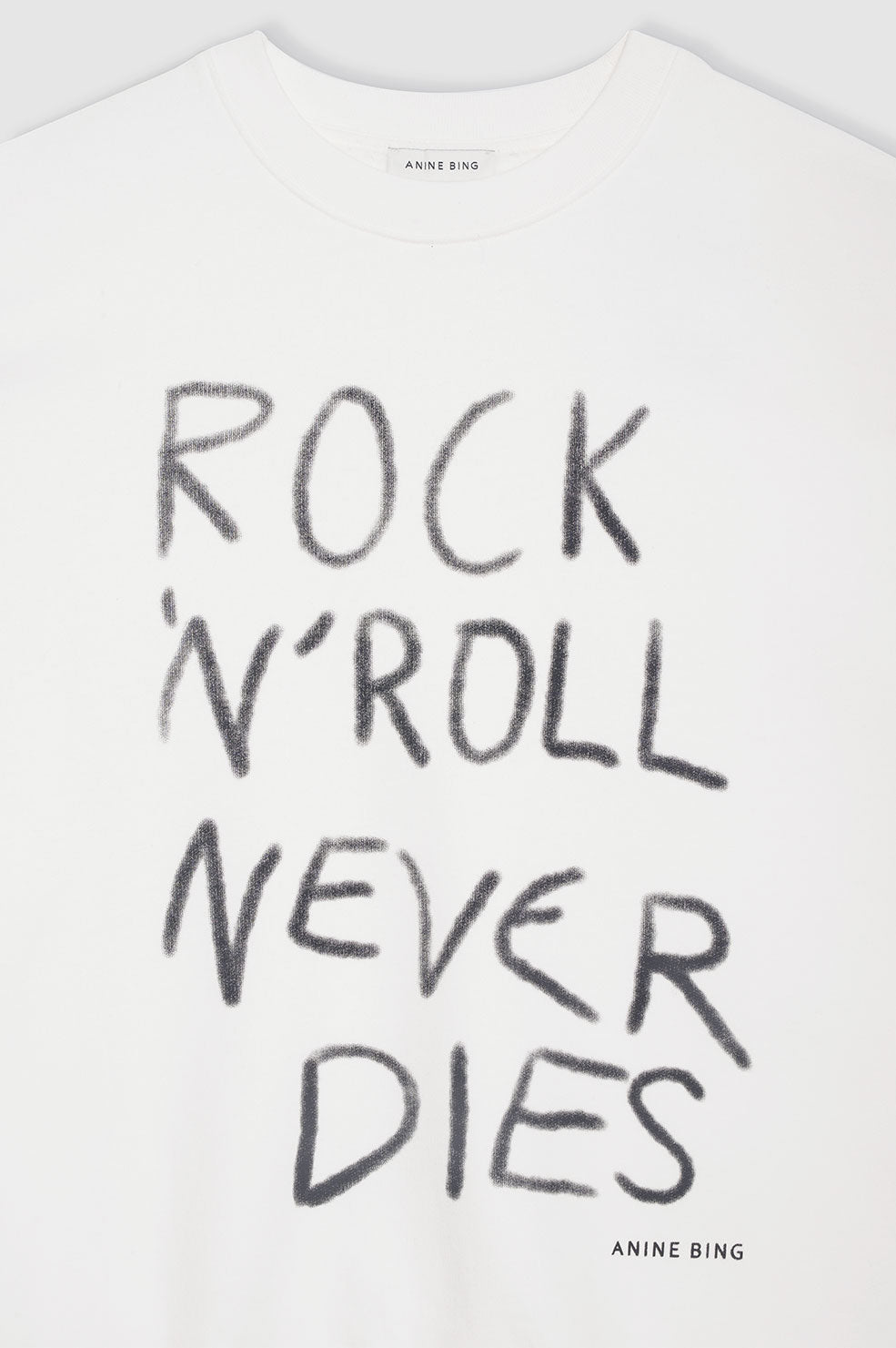 ANINE BING Miles Sweatshirt Rock N Roll - Ivory - Detail View