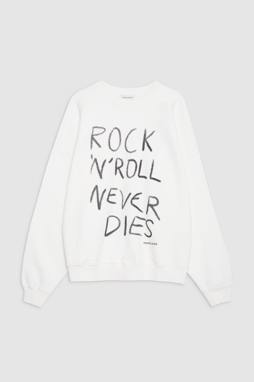 ANINE BING Miles Sweatshirt Rock N Roll - Ivory - Front View