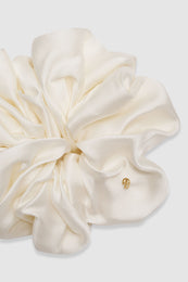 ANINE BING Pearl Scrunchie 2 Pack - Ivory And Black - White Scrunchie View