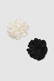 ANINE BING Pearl Scrunchie 2 Pack - Ivory And Black - Scrunchie View