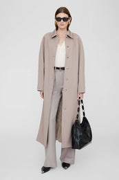 ANINE BING Randy Maxi Trench - Taupe - On Model Front