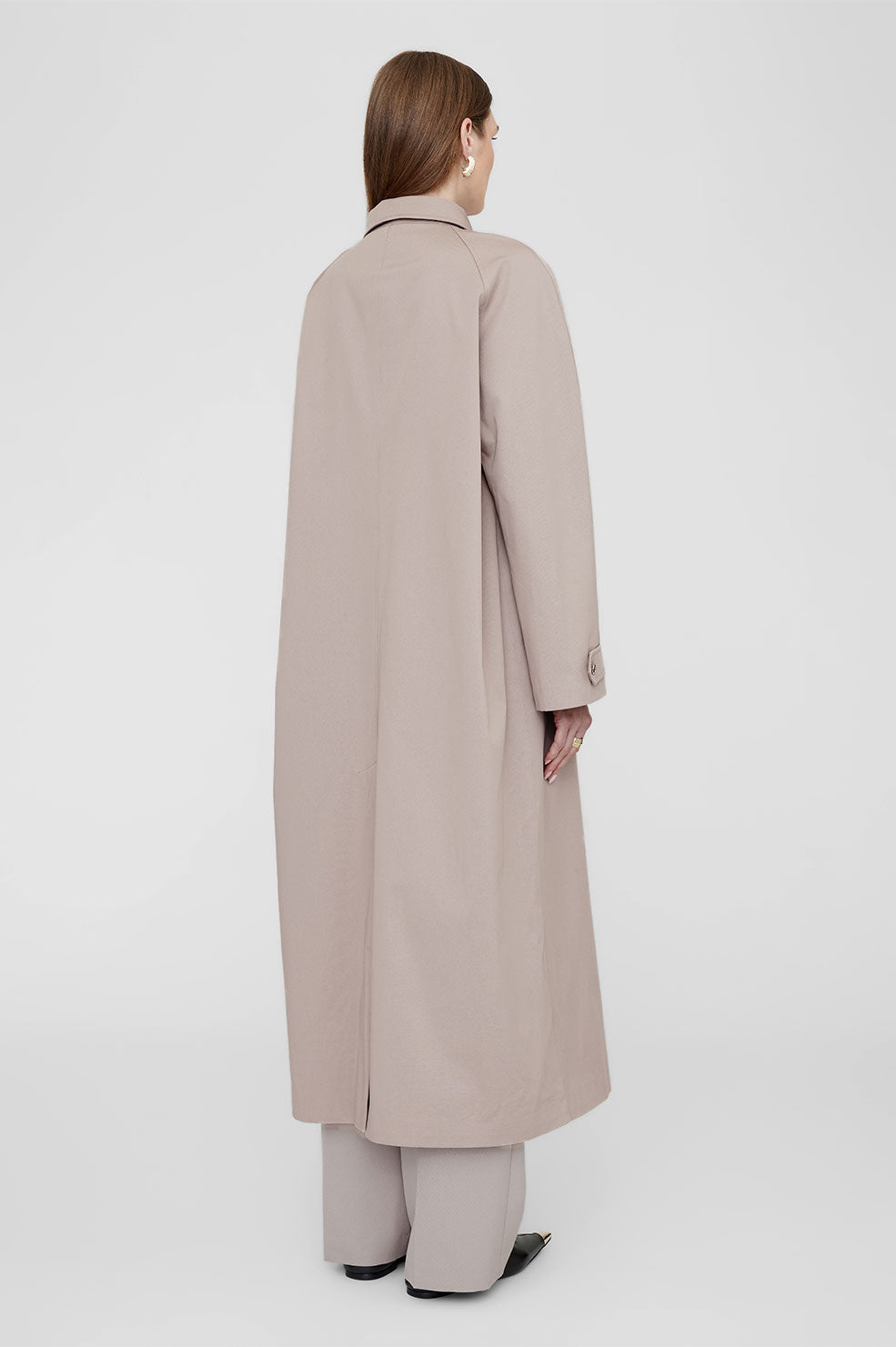 ANINE BING Randy Maxi Trench - Taupe - Back View