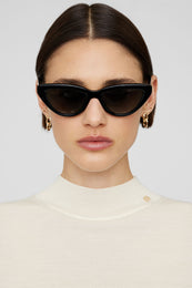 ANINE BING Sedona Sunglasses - Black - On Model Front