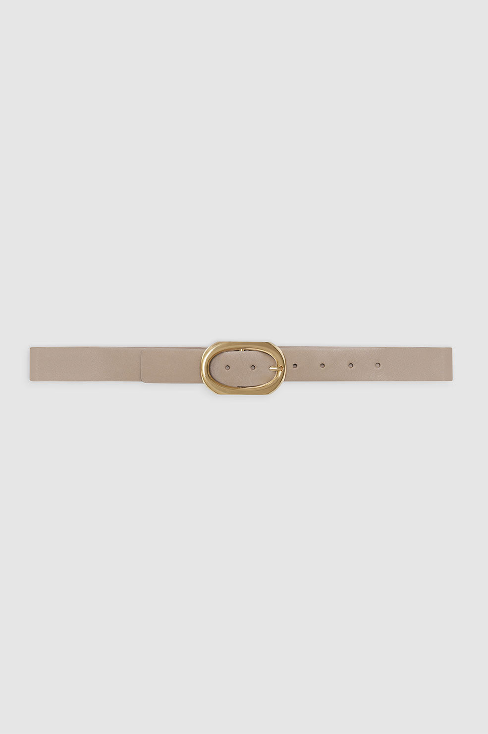 ANINE BING Signature Link Belt - Taupe - Front View