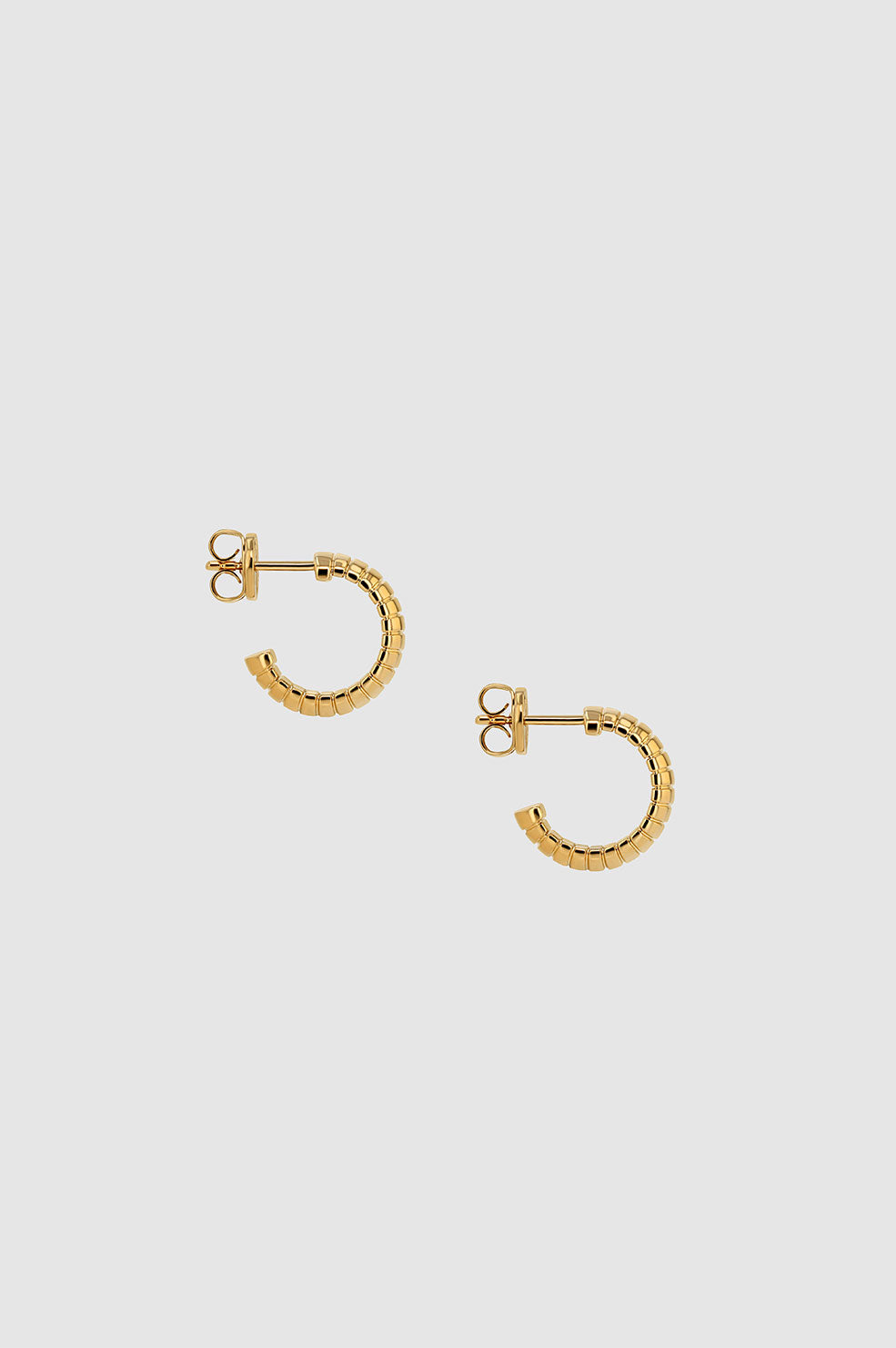 ANINE BING Small Coil Hoop Earrings - Gold - Side Pair View