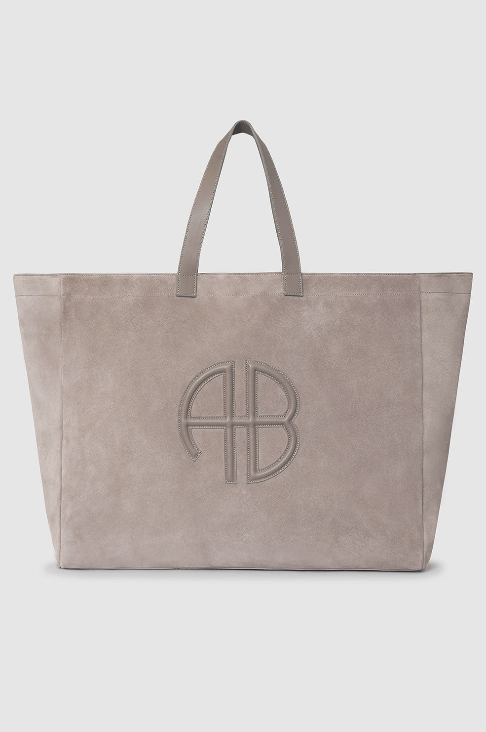 ANINE BING XL Rio Tote - Taupe Suede - Front View