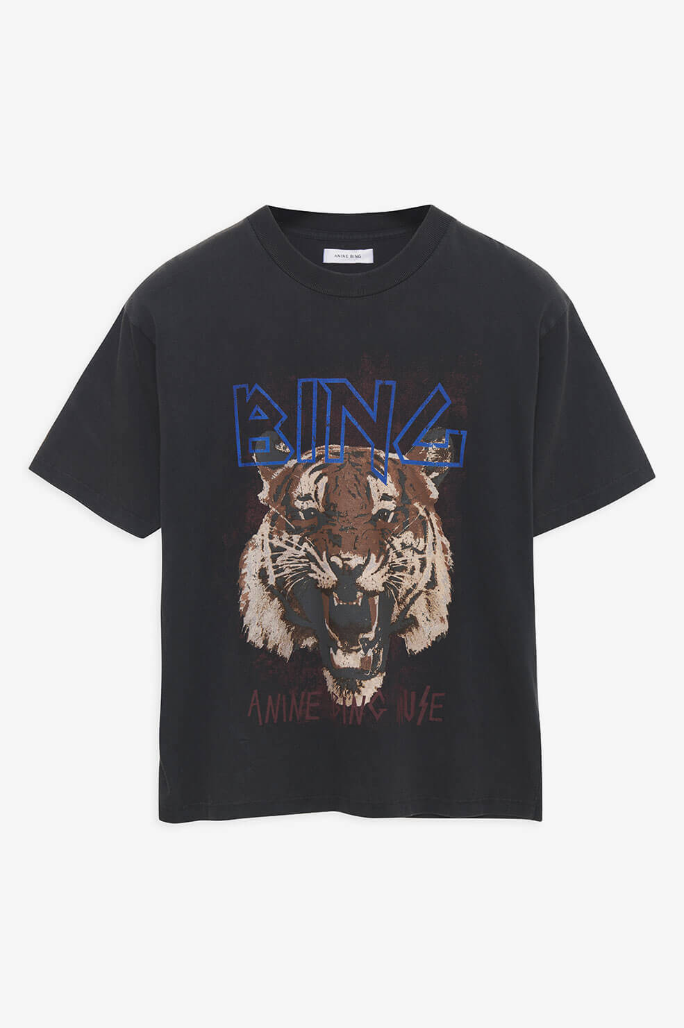 ANINE BING - TIGER TEE - BLACK - FRONT VIEW