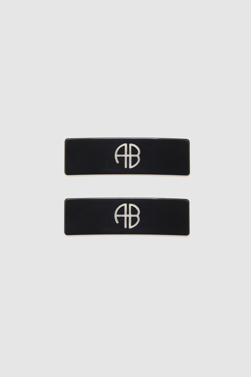 ANINE BING AB Hair Clip 2 Pack - Black - Front View Both