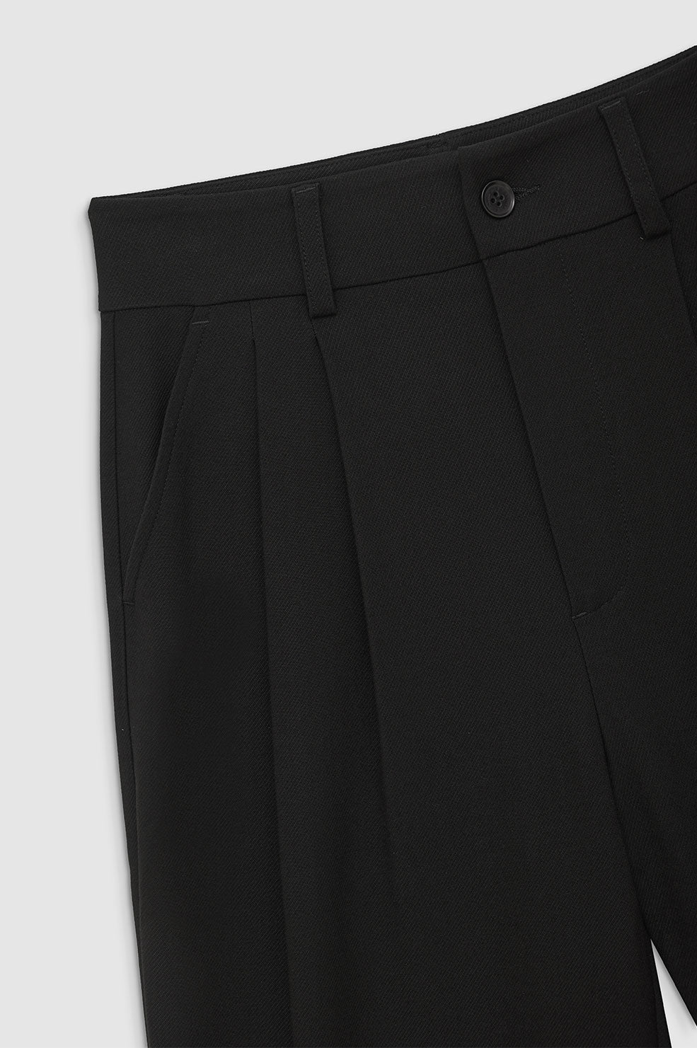 ANINE BING Carrie Pant - Black Twill - Detail View