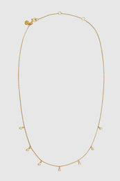 ANINE BING Diamond Droplet Necklace - Gold - Front View
