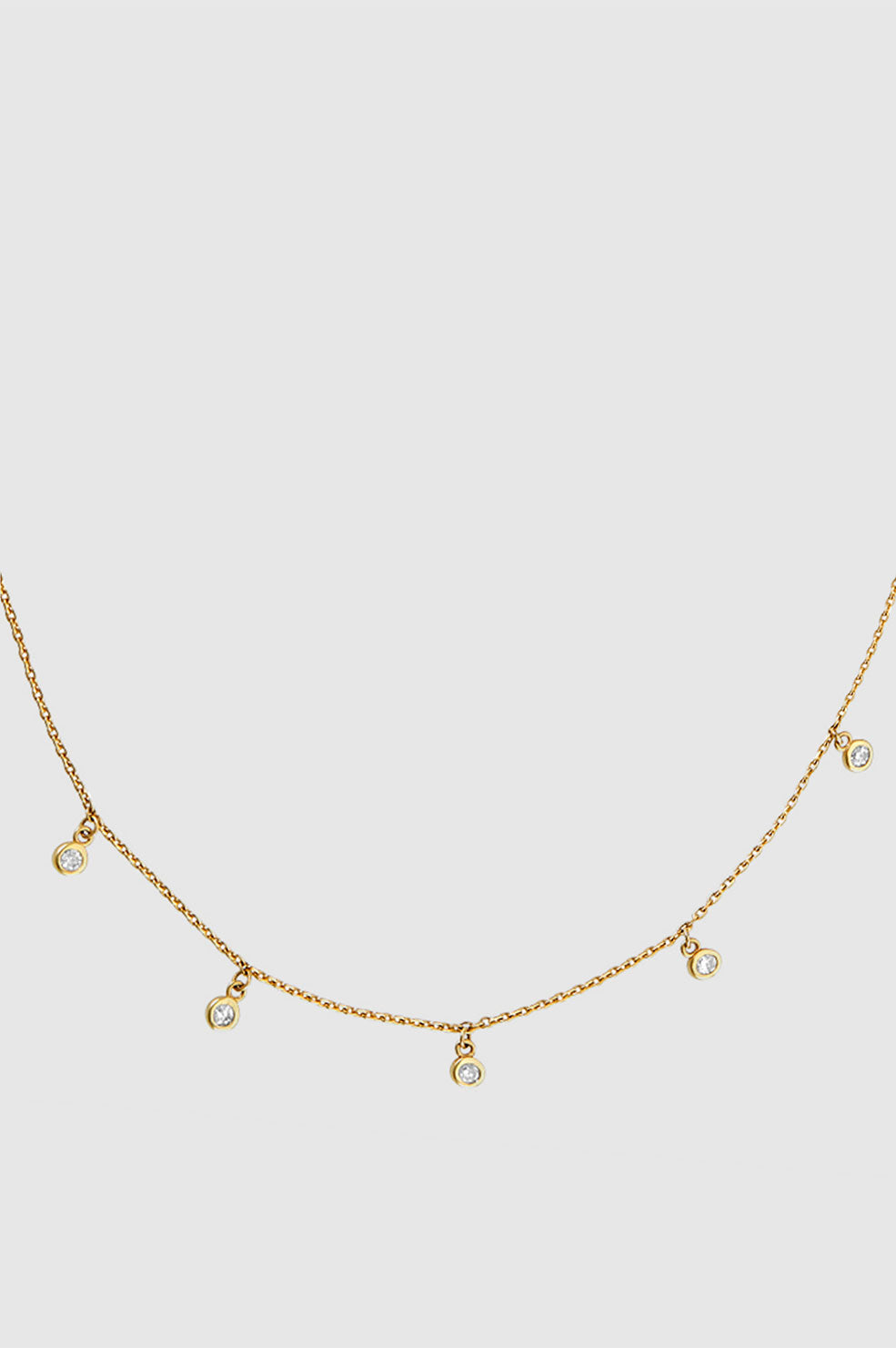 ANINE BING Diamond Droplet Necklace - Gold - Detail View