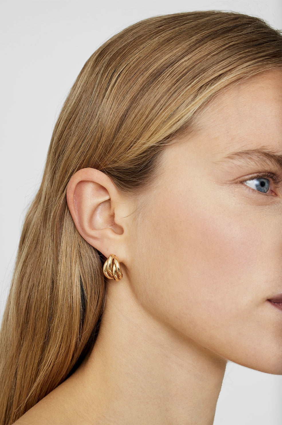 ANINE BING Knot Earrings - Gold - On Model View