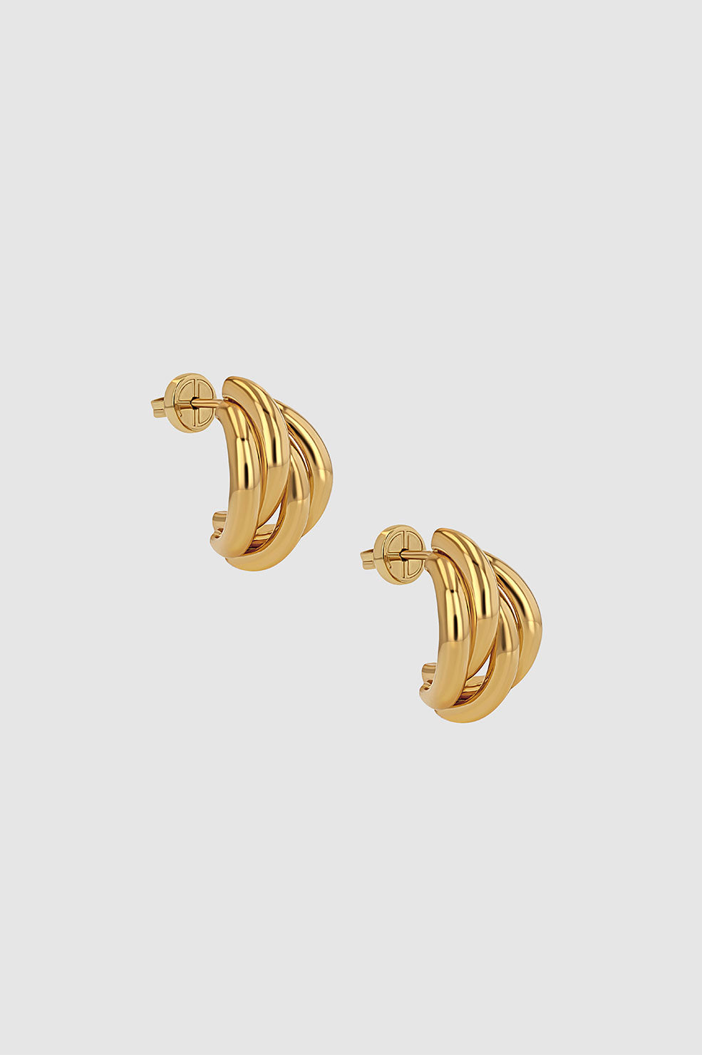 ANINE BING Knot Earrings - Gold - Side View