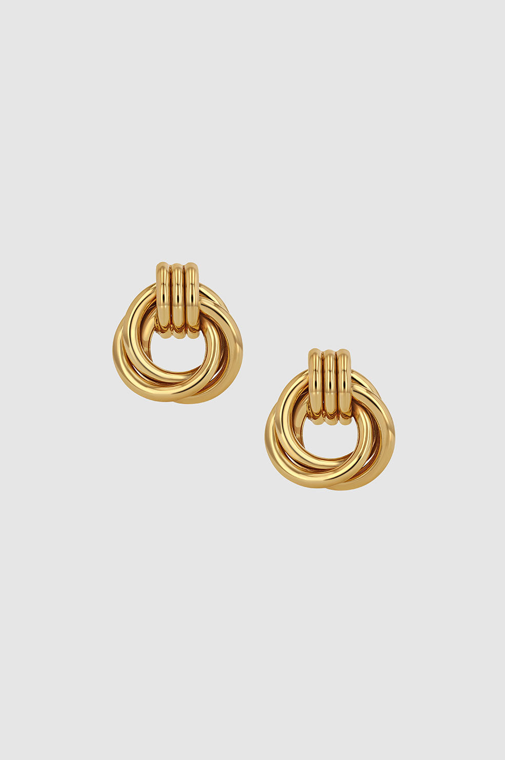 ANINE BING Triple Knot Earrings - Gold - Straight View