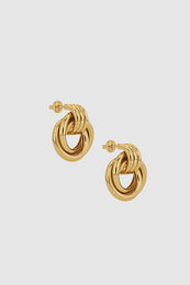 ANINE BING Triple Knot Earrings - Gold - Side View