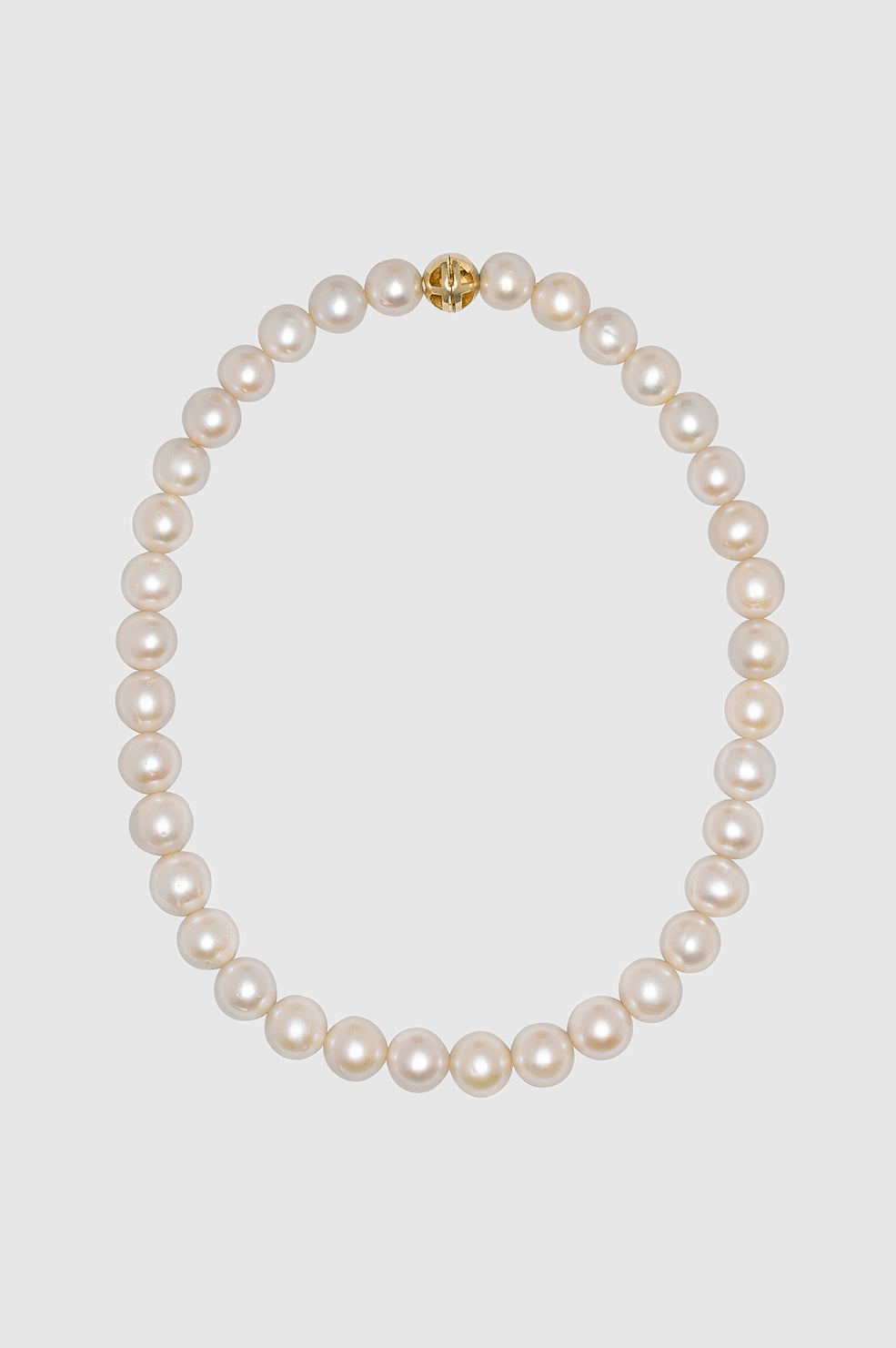 ANINE BING Classic Pearl Choker - Gold - Front View
