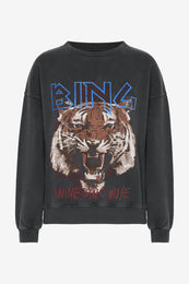 ANINE BING Tiger Sweatshirt - Black - Front View